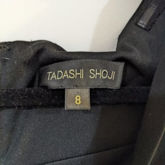 TADASHI Shoji | Black Taffeta Fit And Flare Dress - Picture 4 of 9